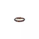 Cattie Gerçek Deriden El Yapımı Boncuklu Kedi Boyun Tasması 1,2X25-29Cm - Brown