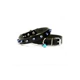 Cattie Gerçek Deriden El Yapımı Boncuklu Kedi Boyun Tasması 1X14-18Cm - Black