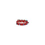 Cattie Gerçek Deriden El Yapımı Boncuklu Kedi Boyun Tasması 1X14-18Cm - Red