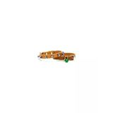 Cattie Gerçek Deriden El Yapımı Boncuklu Kedi Boyun Tasması 1X18-22Cm - Camel