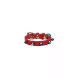 Cattie Gerçek Deriden El Yapımı Boncuklu Kedi Boyun Tasması 1X18-22Cm - Red