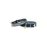 Cattie Gerçek Deriden El Yapımı Reflektörlü Kedi Boyun Tasması 1,2X25-29Cm - Royal Blue