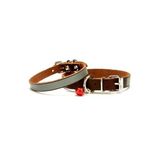 Cattie Gerçek Deriden El Yapımı Reflektörlü Kedi Boyun Tasması 1,5X28-32Cm - Brown