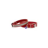 Cattie Gerçek Deriden El Yapımı Reflektörlü Kedi Boyun Tasması 1X18-22Cm - Red