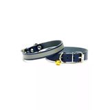 Cattie Gerçek Deriden El Yapımı Reflektörlü Kedi Boyun Tasması 1X18-22Cm - Royal Blue