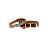 Cattie Gerçek Deriden El Yapımı Reflektörlü Kedi Boyun Tasması 1X21-25Cm - Brown