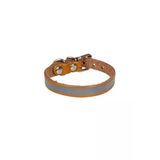 Cattie Gerçek Deriden El Yapımı Reflektörlü Kedi Boyun Tasması 1X21-25Cm - Camel