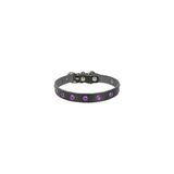 Cattie Gerçek Deriden El Yapımı Taşlı Kedi Boyun Tasması 1,2X25-29Cm - Black