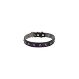 Cattie Gerçek Deriden El Yapımı Taşlı Kedi Boyun Tasması 1,5X28-32Cm - Black
