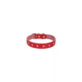 Cattie Gerçek Deriden El Yapımı Taşlı Kedi Boyun Tasması 1,5X28-32Cm - Red