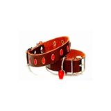 Cattie Gerçek Deriden El Yapımı Taşlı Kedi Boyun Tasması 1X18-22Cm - Brown