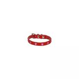 Cattie Gerçek Deriden El Yapımı Taşlı Kedi Boyun Tasması 1X21-25Cm - Red