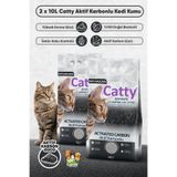 Catty Aktif Karbonlu Bentonit Kedi Kumu 10 Lt x 2 Adet