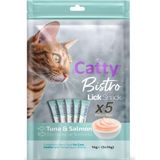 Catty Bistro 5x14 gr Ton Balıklı ve Somonlu Yetişkin Kedi Krema Ödülü