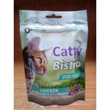 Catty Bistro Kısırlaştırılmış Kedi Ödülü Tavuklu 60Gr ( 2 Paket)+5 Adet 15 Gram Tavuklu Kedi Ödül Krema