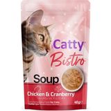 Catty Bistro Tavuklu Kızılcıklı 40 gr Yetişkin Kedi Çorbası