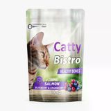CATTY Catty Bistro Sağlıklı Kemikler Somonlu Yaban Mersinli ve Kızılcıklı Kedi Ödül Maması 60 Gr