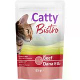 Catty Jöle İçinde Et Parçacıklı Dana Etli Yetişkin Kedi Yaş Mamaası 85 Gr