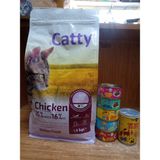 Catty Yavru Kedi Kuru Mama Tavuklu 1.5 Kg+5 Adet Karışık Aroma Kedi Konserve+1 Adet Tavuklu Kedi Çorbası 135 ml