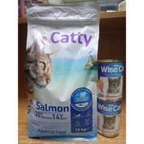 Catty Yetişkin Kedi Kuru Mama Somon Balıklı 1.5 Kg+2 Adet 400 Gram Somonlu Kedi Konserve - 1 adet