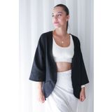 Catz Clothes Kadın Ceket + Siyah Vera Keten Short Kimono