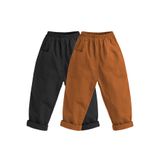 Catz Kids 2'li Paket Erkek Çocuk Pamuk Keten Boyfriend Pantolon ( Siyah&Kahve)