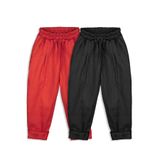 Catz Kids 2'li Paket Pamuk Gabardin Carrot Pantolon Kırmızı Siyah