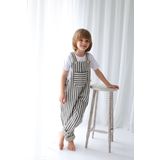 Catz Kids Erkek Çocuk Siyah Beyaz Çizgili Keten Velvet Tulum