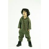 Catz Kids Haki Gabardin Yakalı ve Cepli Tulum - 2 - 3 Yaş