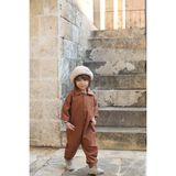 Catz Kids Kahve Gabardin Yakalı ve Cepli Tulum - 1 - 2 Yaş - Kahverengi