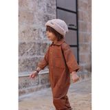 Catz Kids Kahve Gabardin Yakalı ve Cepli Tulum - 2 - 3 Yaş - Kahverengi