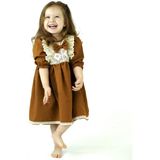 Catz Kids - Kahve Güpürlü Elbise ve Toka - 1 - 2 Yaş - Kahverengi