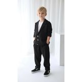 Catz Kids Siyah Keten Rahat Ceket + Siyah Keten Carrot Pantolon