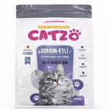 CATZO Somon Etli Kısır Kedi Maması 500 g | Sterilised Dry Cat Food | Omega 3-6 Destekli, Dengeli Beslenme