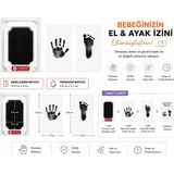 Caution Temassız Mürekkep Baskı Kiti, Bebek El Ayak İzi Seti, Yenidoğan Bebek Anı Kiti, Temiz ve Güvenli Baskı Pedi, 0-6 Ay - 0 - 12 Ay