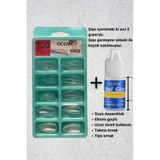 CAVALYN OCEAN Takma Tırnak ( Badem 132 Şefaf ) + Tırnak Yapıştırıcısı ( Nail Glue ) 3gr | Suya Dayanıklı