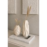 Cavanoz Elara Dokulu Seramik Vazo El Yapımı Minimal Modern Konsol ve Sehpa Aksesuarı Bej