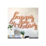 CAVAŞ sun hat Rose Gold El Yazısı Happy Birthday Doğum Günü Balon Seti