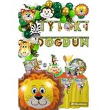 CAVAŞ sun hat SAFARİ TEMALI 8 kişilik parti seti konsepti safari parti malzemeleri