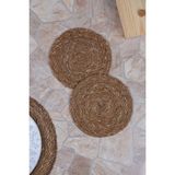 Çavdar Group 2 Adet El Yapımı 20 cm Hasır Nihale, Hasır Tencere Altlığı - 20 x 20 cm - Naturel