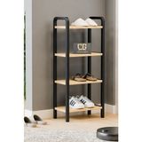 Çavdar Group 4 Katlı Ahşap Çubuklu Ayakkabılık, 40 cm Düzenleyici Raf Ceviz