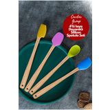 Cavdar Group 4'Lu Isiya Dayanikli Silikon Spatula Seti Silikon Mutfak Seti Renkli Kasik Spatula Seti