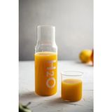 Çavdar Group H2O Cam Kapaklı Baş Ucu Sürahisi 600 ml Cam Bardaklı Su Meşrubat Sürahisi - Beyaz