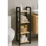 Çavdar Group Mega Ahşap 4 Bölmeli Banyo Düzenleyici Raf, Masif Ahşap Doğal Renk ile Şık Tasarım 30x22 cm - Naturel