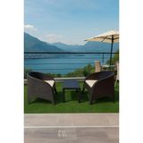 Çavdar Group Olivia 1+1 Bistro Set Minderli 2 Kişilik Oturma Grubu Sehpa Bahçe Balkon Teras Set - Kahverengi