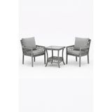 Çavdar Group Oslo Raddan 1+1 Bistro Set Minderli 2 Kişilik Raddan Oturma Grubu Camlı Sehpa Bahçe Balkon Teras Set