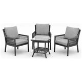 Çavdar Group Oslo Raddan 1+1+1 Bistro Set Minderli 3 Kişilik Raddan Oturma Grubu Bahçe Balkon Teras Set - Antrasit