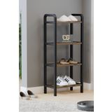 Çavdar Group Three 4 Katlı Ahşap Ayakkabılık 40 Cm Ahşap Çubuklu 4 Bölmeli Eko Raf Ünitesi Düzenleyici