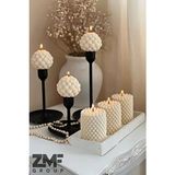 Cavelle 6'lı Dekoratif Sandal Ağacı Kokulu Bubble Mum Seti 3 Top Bubble 3 Silindir Bubble - Beyaz - 6 Adet