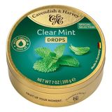 Cavendish & Harvey Clear Mint Drops, Doğal Ökaliptüs Yağlı Nane Aromalı Sert Şeker, Metal Kutu, 200 g